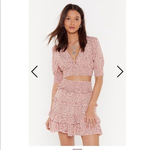 Nasty Gal pink floral set